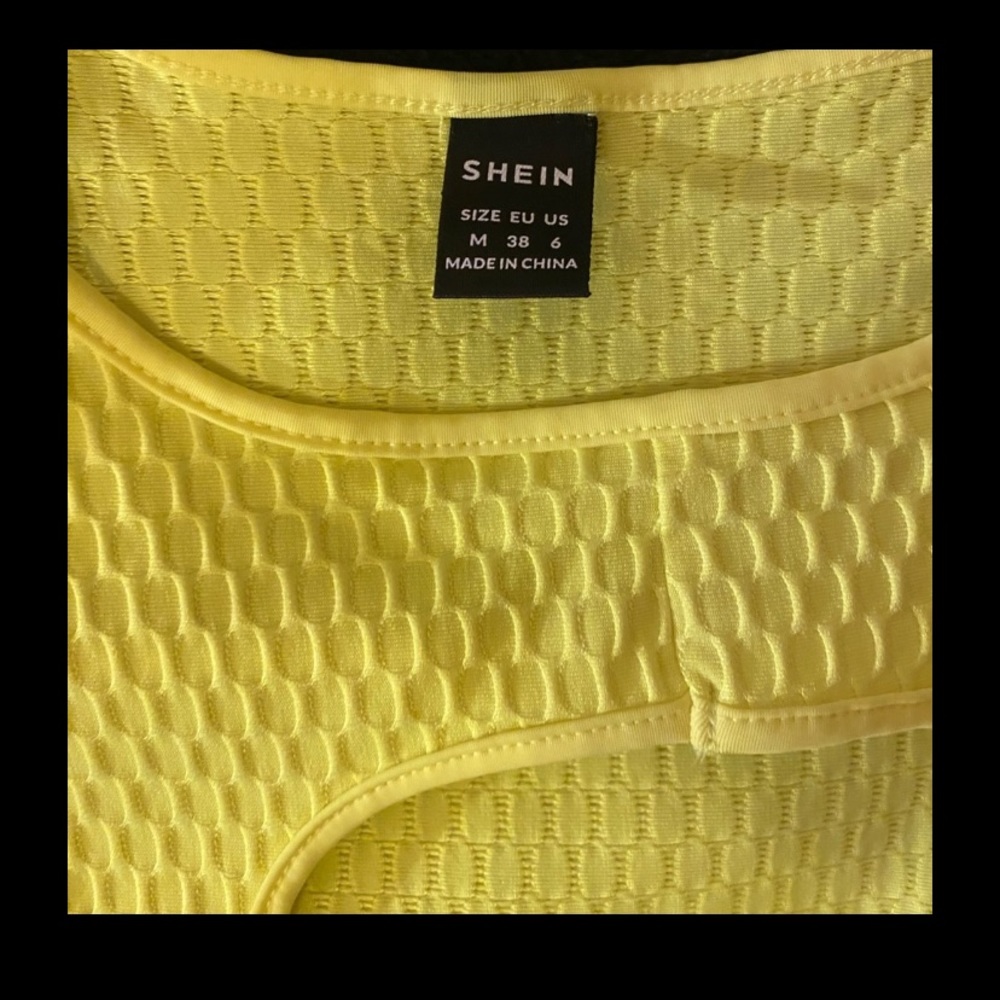 Lime green cut out bumblebee dress